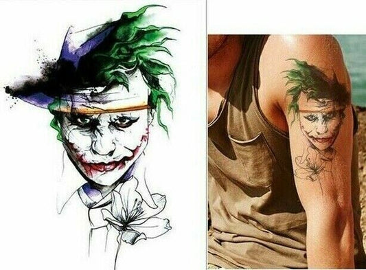 Joker Batman DC Temporary Tattoo Sticker Heath Ledger Women Men Waterproof Arm