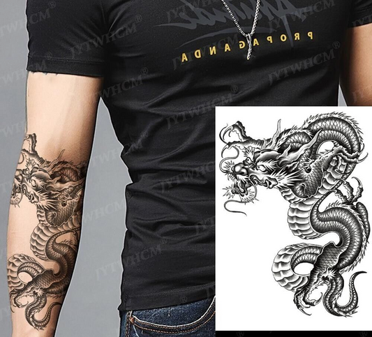 Epic Chinese Dragon Tattoo Temporary Transfer Sleeve Mens Tattoos Arm Leg Chest