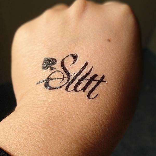 Slut Temporary Tattoo Sticker Press on Fetish Sexy Wife Sex Fake Tattoos Adult