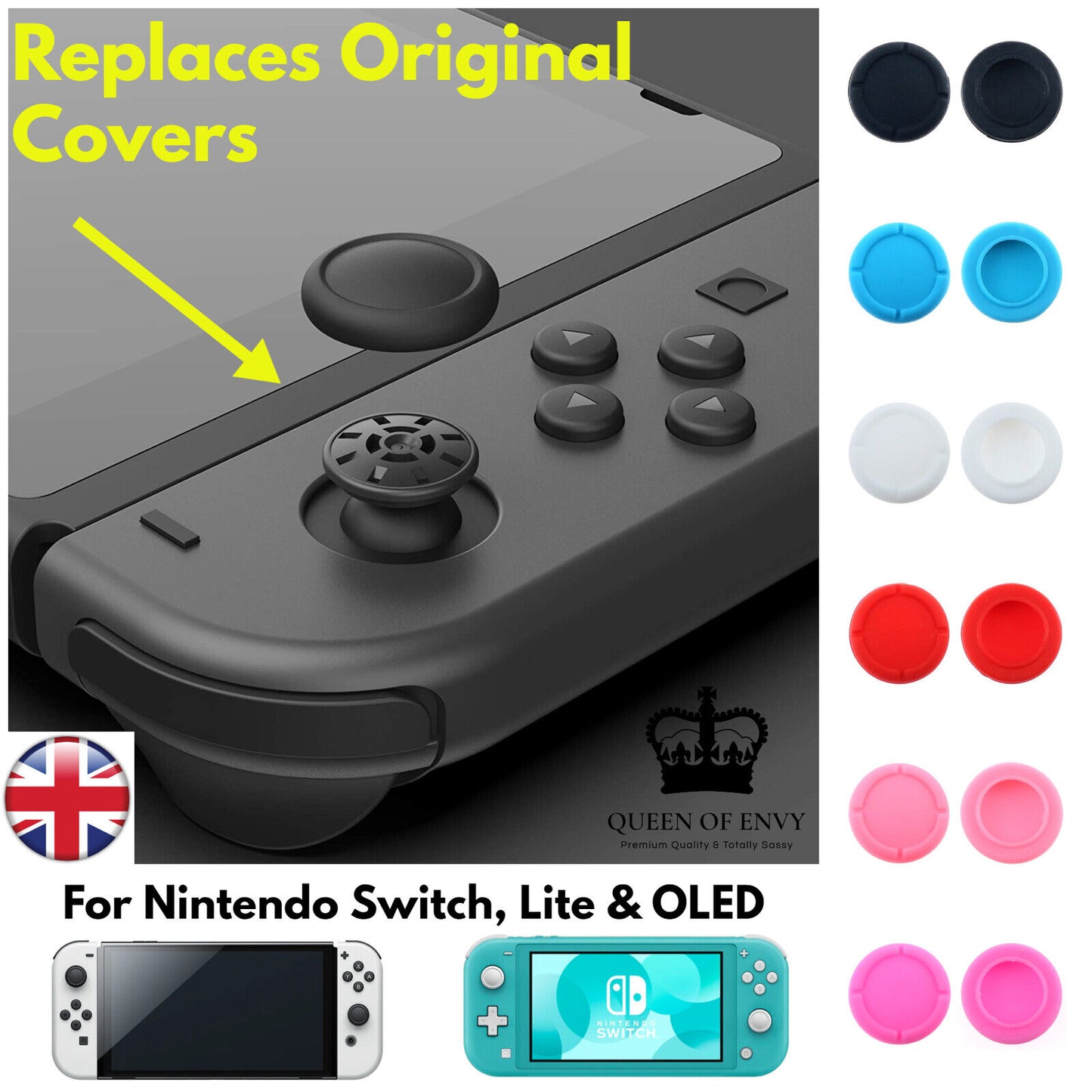 Replacement Nintendo Switch Caps Thumb Grips OLED Lite JoyCon Controller Covers