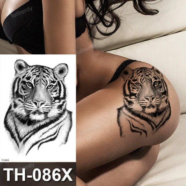 Tiger Flower Temporary Tattoo Sleeve Tattoos Arm Body Womens Mens