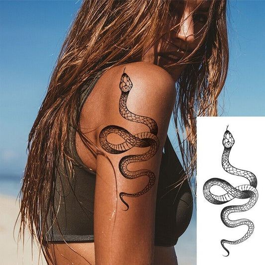 Sexy Snake Womens Temporary Tattoo Fake Sticker Arm Tattoos Body Leg Chest Thigh