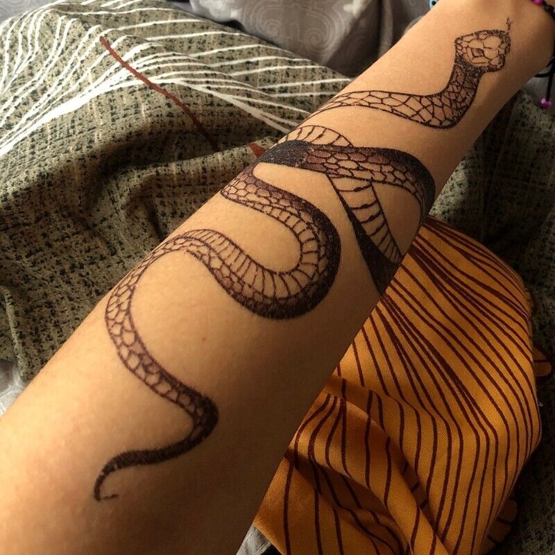 Sexy Snake Womens Temporary Tattoo Fake Sticker Arm Tattoos Body Leg Chest Thigh