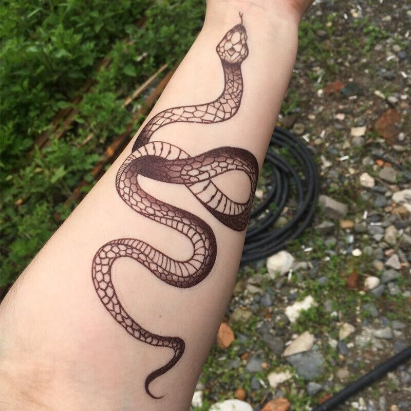 Sexy Snake Womens Temporary Tattoo Fake Sticker Arm Tattoos Body Leg Chest Thigh