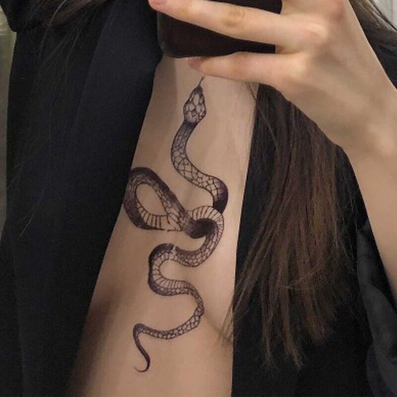 Sexy Snake Womens Temporary Tattoo Fake Sticker Arm Tattoos Body Leg Chest Thigh