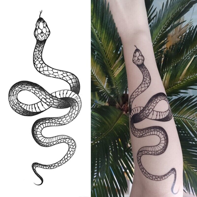 Sexy Snake Womens Temporary Tattoo Fake Sticker Arm Tattoos Body Leg Chest Thigh