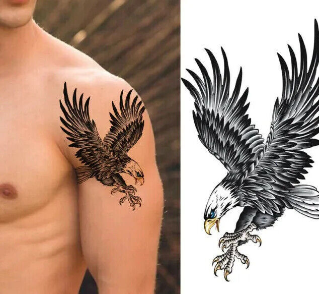 Eagle Bird Temporary Tattoo Sticker Waterproof Womens Mens Tattoo Arm Leg UK