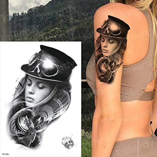 Steam Punk Air Temporary Waterproof Tattoos Women Mens Fake Sticker Transfer Arm