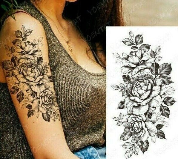 Sexy Flowers Womens Temporary Tattoos waterproof tattoo Arm Leg Thigh body