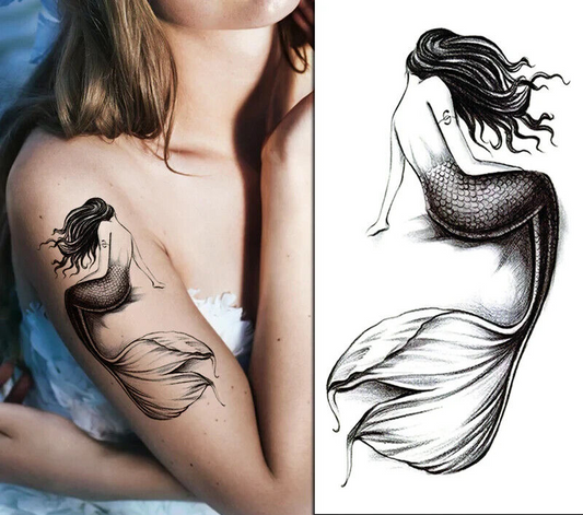 Mermaid Temporary tattoo Womens Tattoos Fake Body Mens Arm Sailor Tattoos Leg