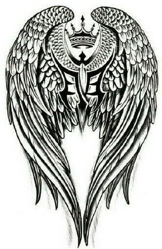 Angel Wings Crown Temporary Tattoo Fake Sticker Womens Mens tattoos Arm Leg Body