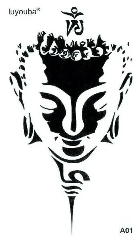 Spiritual Buddha Budda Tattoo Temporary Tattoo Women Mens Kids Fake Press on