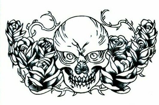 Skull Neck Tattoo Sticker Womens Fake Arm Leg Men band under boob Arm Band