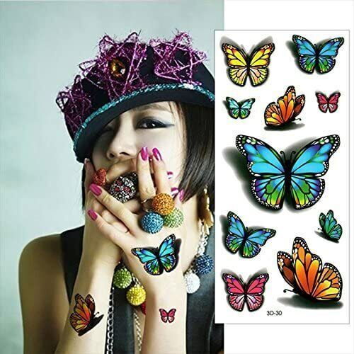 Sexy Butterfly 3D Temporary Press on Tattoo Body Art Back Sticker Girls Women