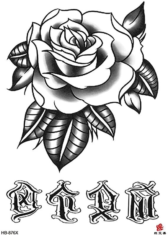 Rose Flower Temporary Tattoo Women Fake Sticker Chest womens Arm tattoos Leg