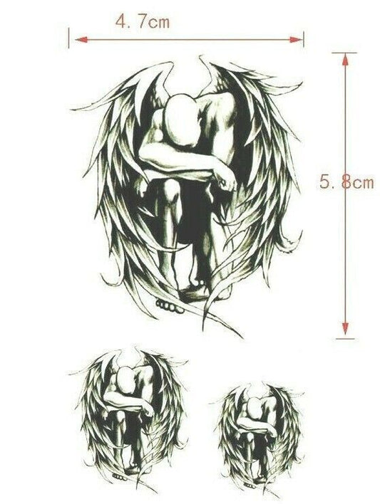 Small Fallen Angel Devil Waterproof Temporary Tattoo Fake Stickers Women Men Arm