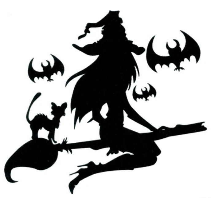 Halloween Witch Bats Cat Temporary Tattoo Stickers Women Men Kids Broom Press on