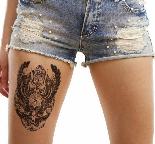 Symmectrical Owl Temporary Tattoo Sleeve Women Mens Arm Leg Waterproof tattoos