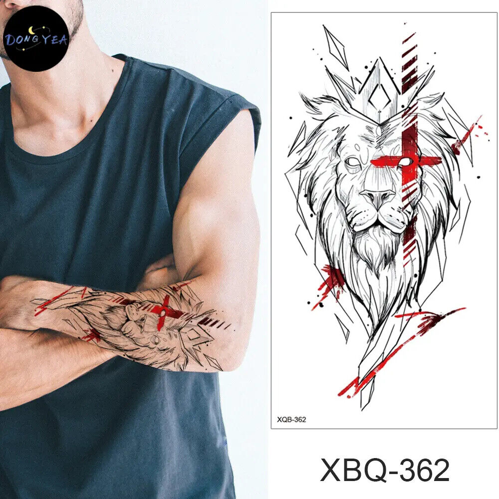 ENGLAND Lion Mens Temporary Tattoo Womens Tattoos Fake Sticker Waterproof