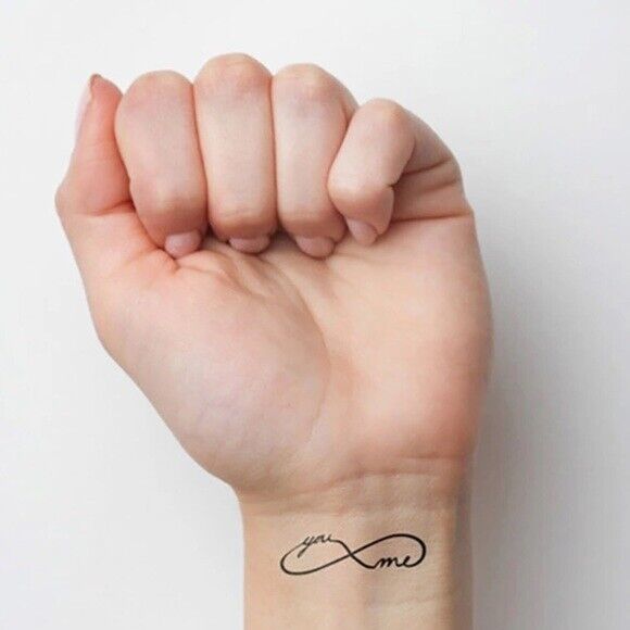 You Me Infinity Forever Love Waterproof Temporary Tattoo Women Men Fake Sticker