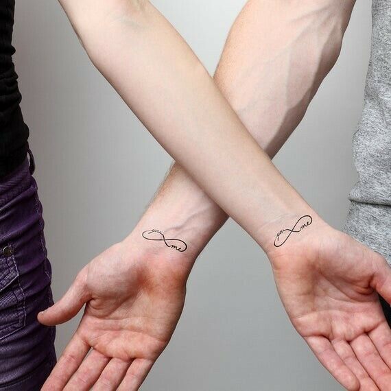 You Me Infinity Forever Love Waterproof Temporary Tattoo Women Men Fake Sticker