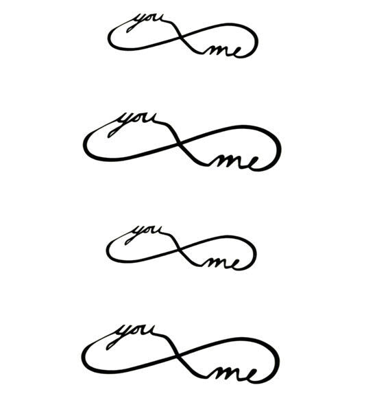 You Me Infinity Forever Love Waterproof Temporary Tattoo Women Men Fake Sticker