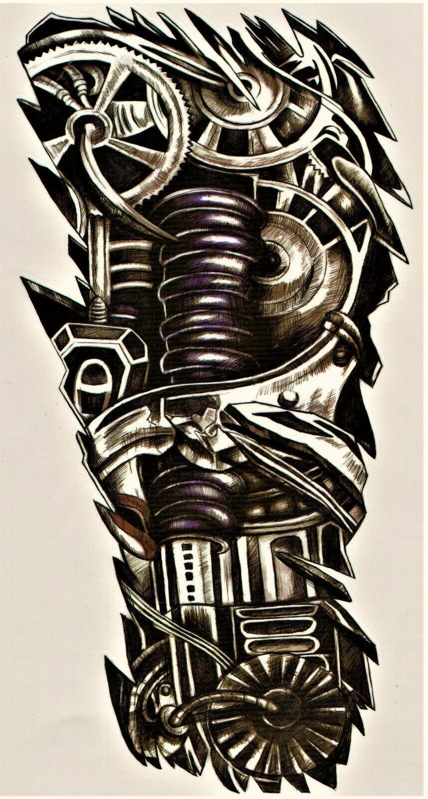 Terminator Steam Punk Temporary Tattoos Women Mens Fake Sticker Leg Arm Sleeve