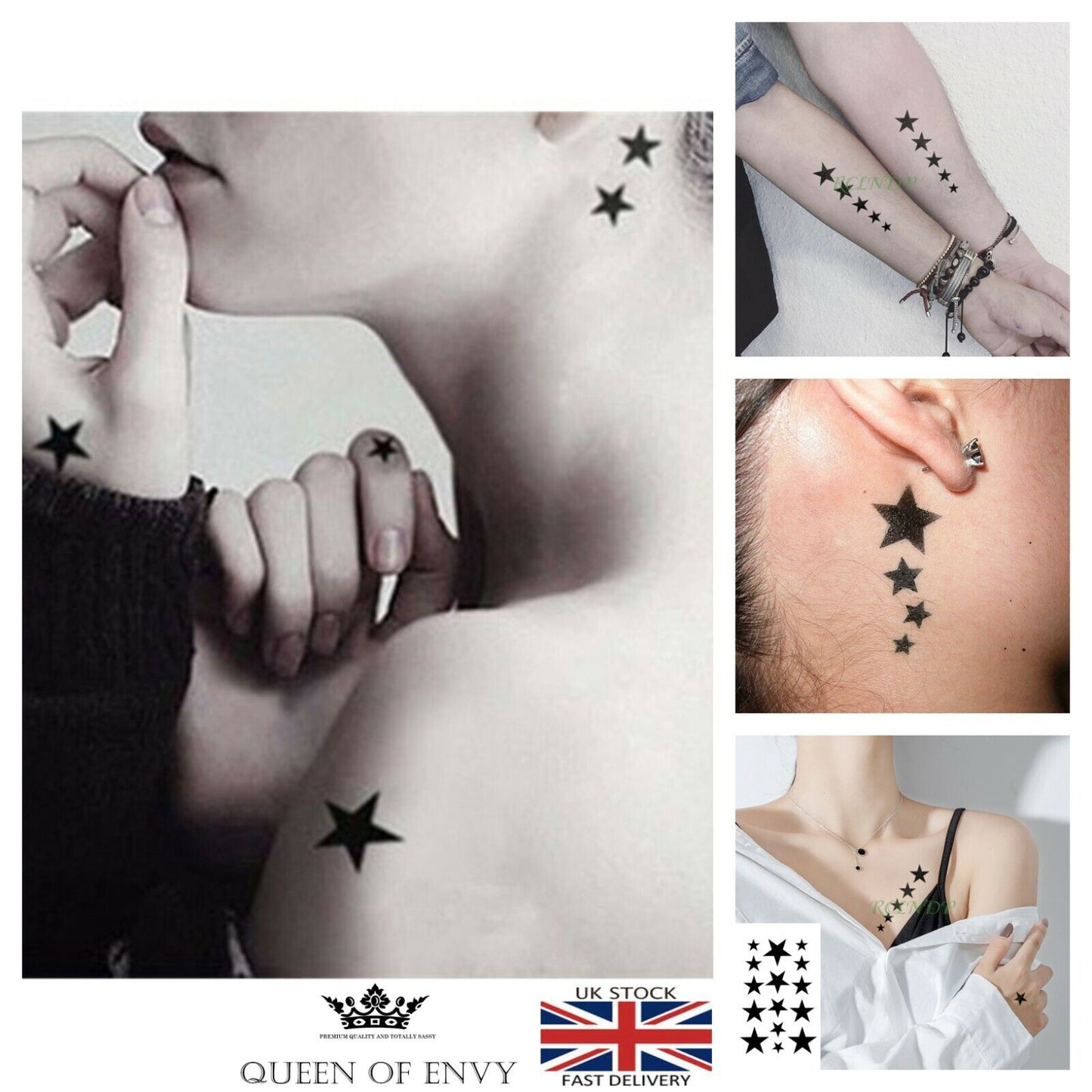 Star Stars Temporary Tattoos Neck Body Women Men Fake Sticker Waterproof Tattoo