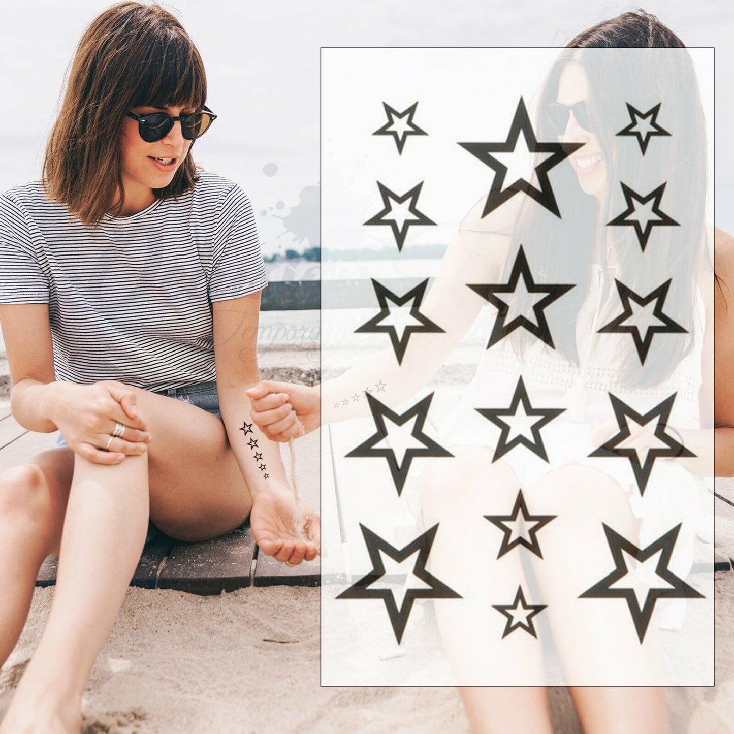 Star Stars Temporary Tattoos Neck Body Women Men Fake Sticker Waterproof Tattoo