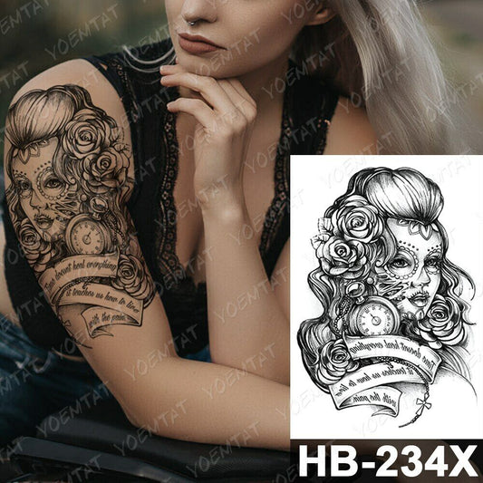 Time Doesnt Heal Death Womens Temporary Tattoo Sleeve Arm Body women tattoos