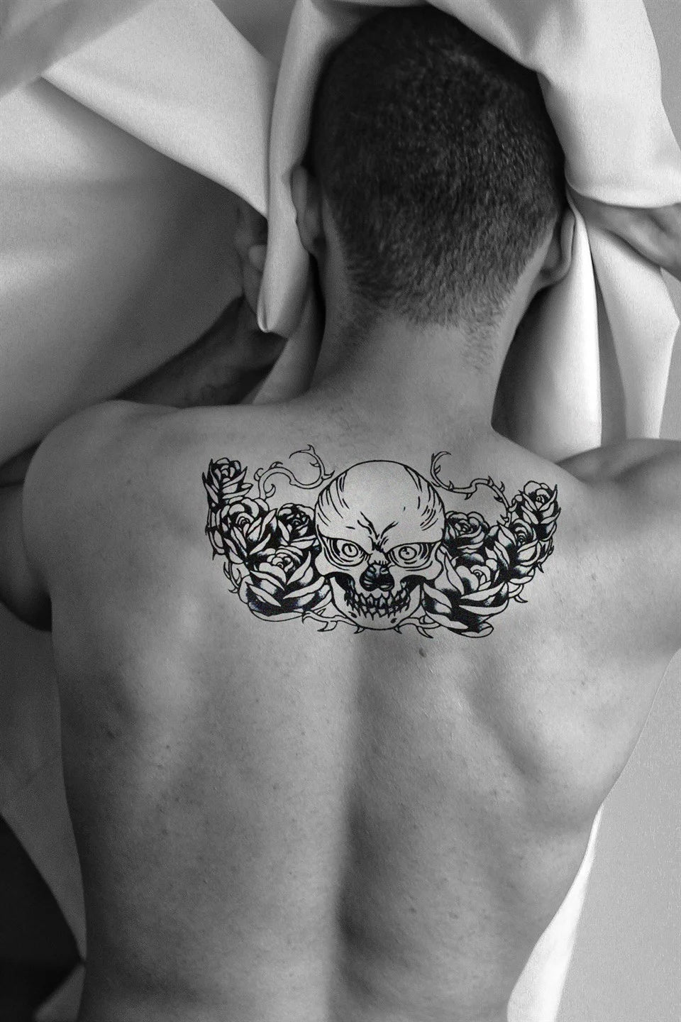 Skull Neck Tattoo Sticker Womens Fake Arm Leg Men band under boob Arm Band