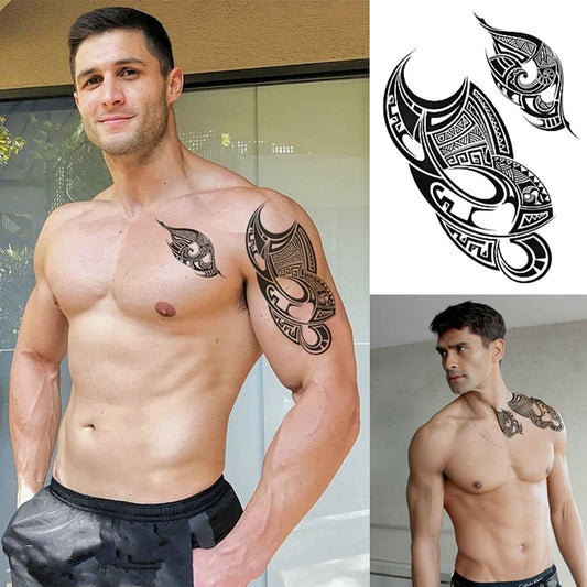 Tribal Polynesian Temporary Tattoos Sticker Women Men Waterproof Fake Arm tattoo