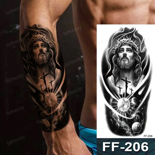 Jesus Christ Crucifixion Tattoo Mens Womens Temporary Tattoos Waterproof Fake UK