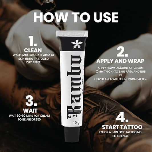 RAMBO Tattoo Numbing Cream 75% Pre Tattoo Microblading SPMU Brows for Soothing