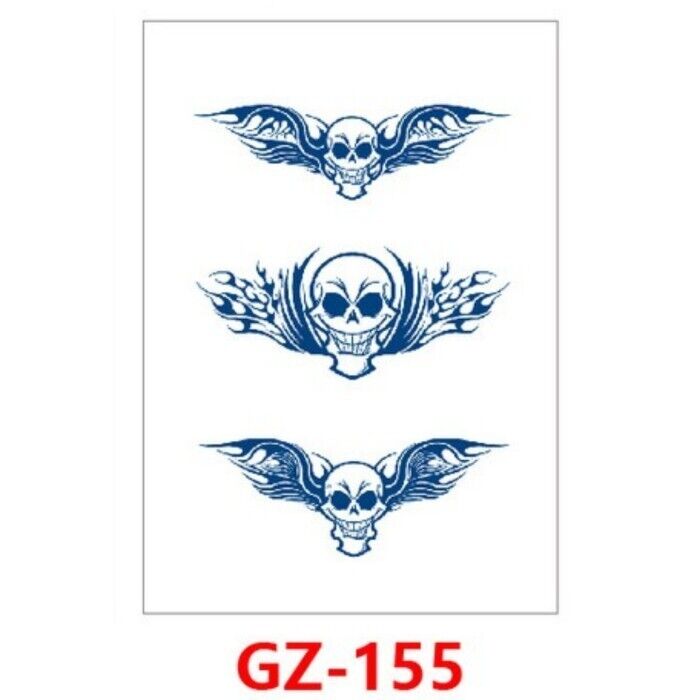 Skulls SEMI PERMANENT Tattoos Natural Long Lasting Mens Womens Waterproof Wings