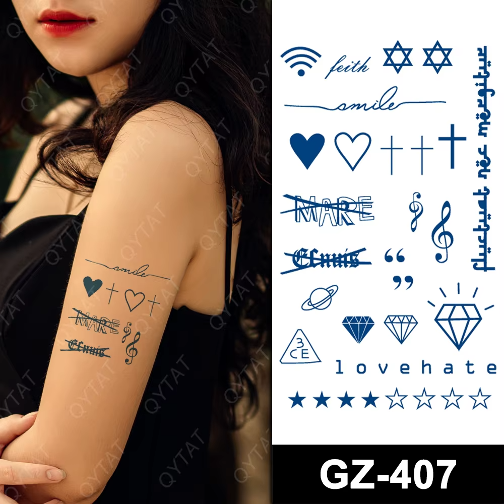 Mini Designs SEMI PERMANENT Temporary Tattoos Long Lasting Womens Mens hand arm