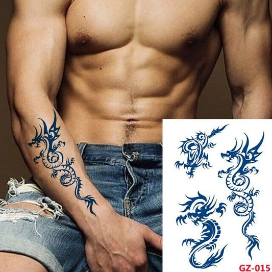 3 Dragons Semi Permanent Tattoos Mens Womens Long Lasting Tattoo Waterproof Body