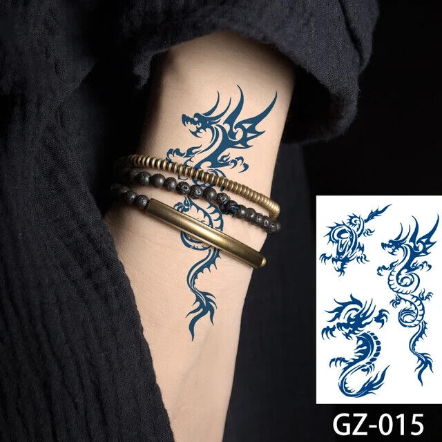 3 Dragons Semi Permanent Tattoos Mens Womens Long Lasting Tattoo Waterproof Body