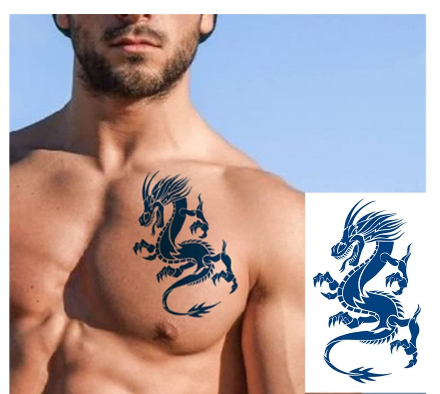 Chinese Dragon Semi Permanent Tattoos Mens Womens Long Lasting Tattoo Waterproof