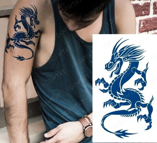 Chinese Dragon Semi Permanent Tattoos Mens Womens Long Lasting Tattoo Waterproof