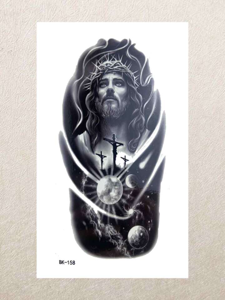 Jesus Christ Crucifixion Tattoo Mens Womens Temporary Tattoos Waterproof Fake UK