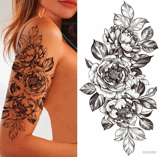 Sexy Flower Temporary Tattoos Fake Womens tattoo Arm Leg Thigh Back Waterproof